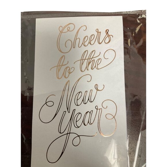 Cheers To The New Year Bottle Labels Set Of 4 With Adhesive Back - Picture 2 of 3